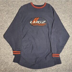 Vintage Lugz Crewneck Sweatshirt Pullover Y2K Skater Logo‎ Navy Blue Size XXL